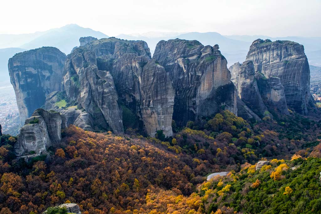 Meteora cliffs in Greece