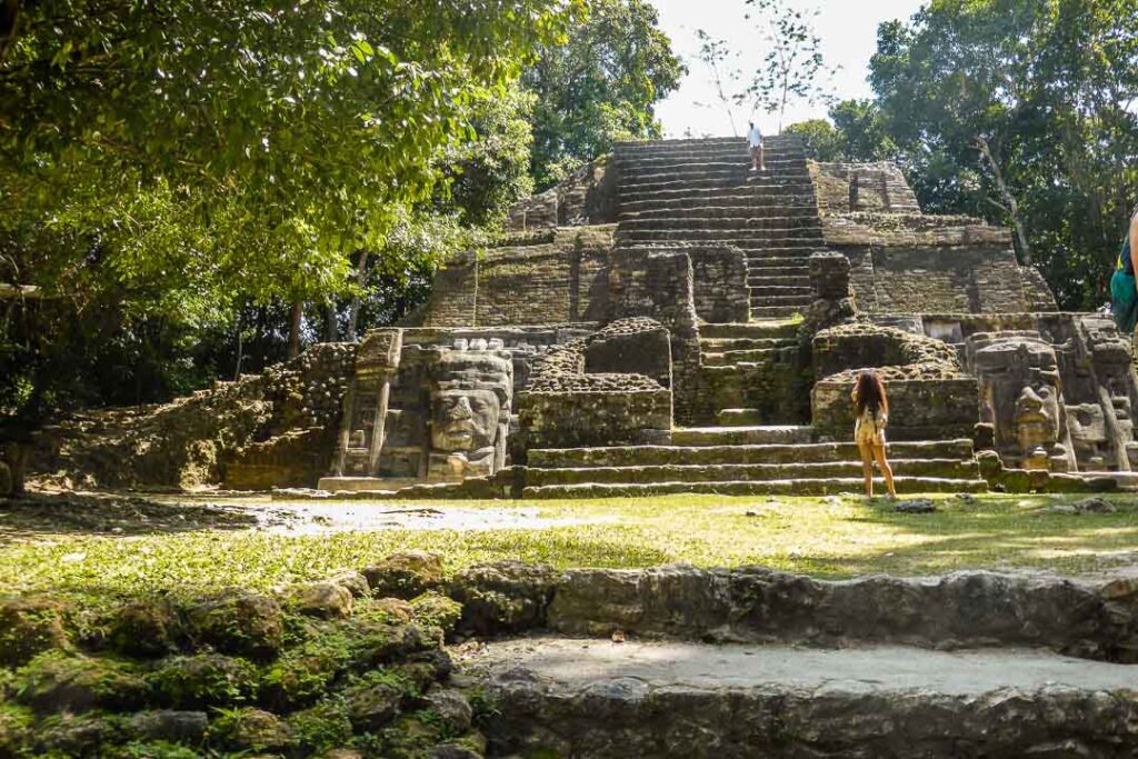 Mask Temple Lamanai Mayan Ruins Belize