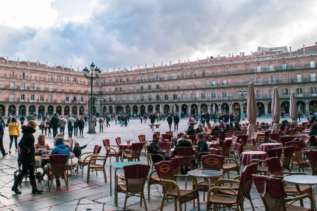 People in Plaza Mayor, Salamanca Travel