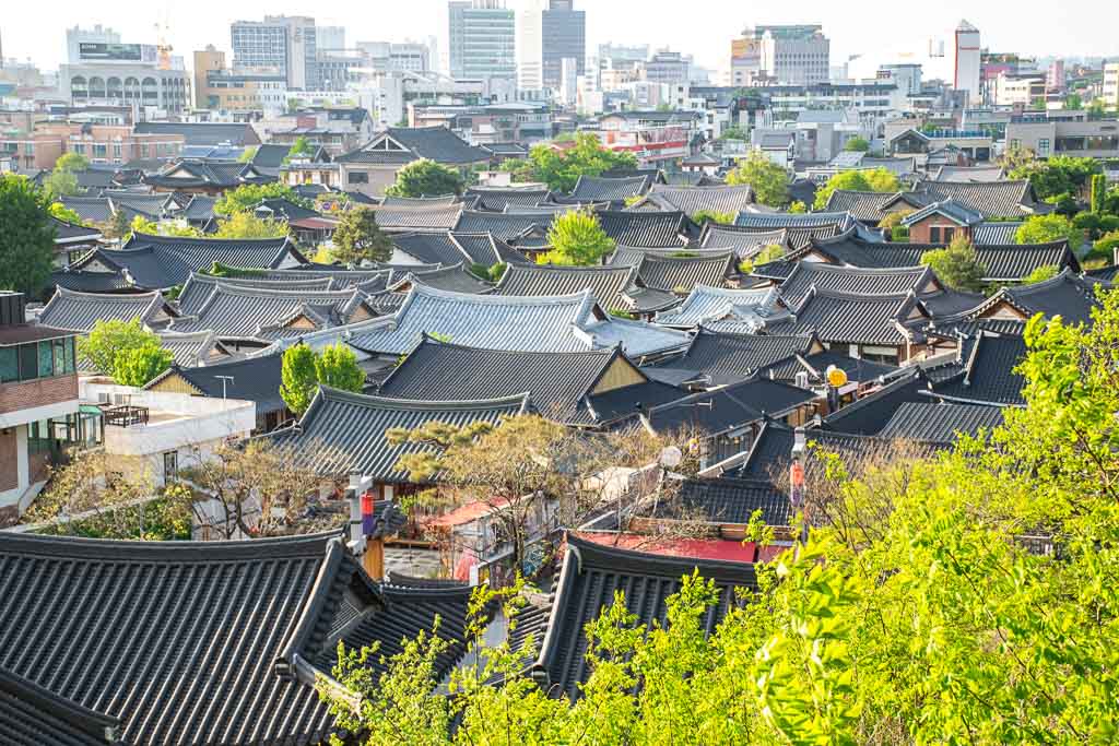 Hanok rooftops in Korea
